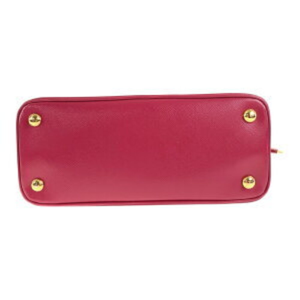 Prada handbag shoulder triangular pink leather Saffiano plate logo - Picture 9 of 10